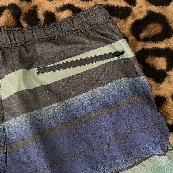 Men’s Blue and Gray Swim Trunks Shorts Bathing Suit Size L Large 🏝 - Picture 6 of 7